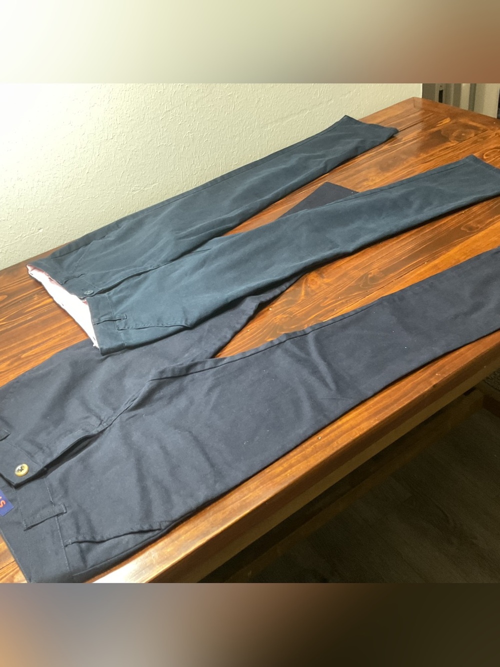Lot x2 French Toast Cat & Jack Straight Leg Adjust Waist Navy Uniform Pant Sz 12